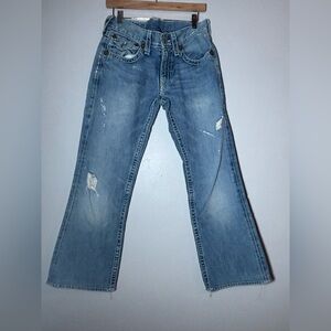 True Religion Jeans With Pocket Flaps Straight Leg Blue Denim Men’s size 31